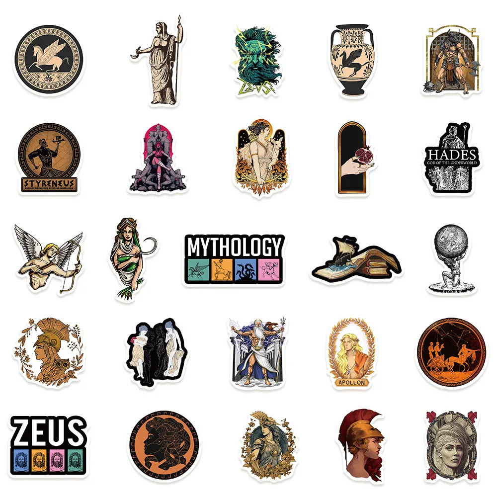 50 Stück griechische Mythologie-Ästhetik-Aufkleber – Dekor für Laptops und Notizbücher, AnimeWorlds Store