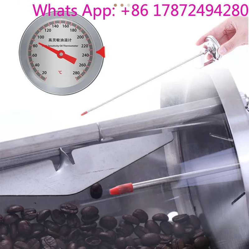1200W Electric Coffee Bean Roaster AS3-S400, Thermal Resistant Quartz Glass Drum for Home Commercial Use