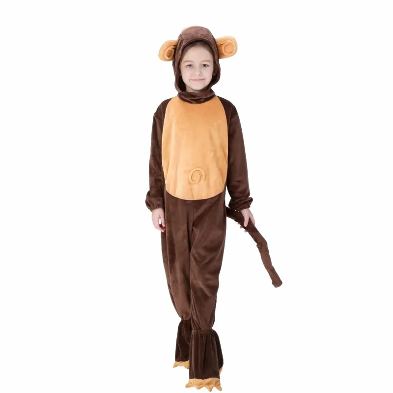 Umorden trajes animais macaco traje para criança adulto família combinando menino menina chimpanzé cosplay macacão para homens mulheres oa531