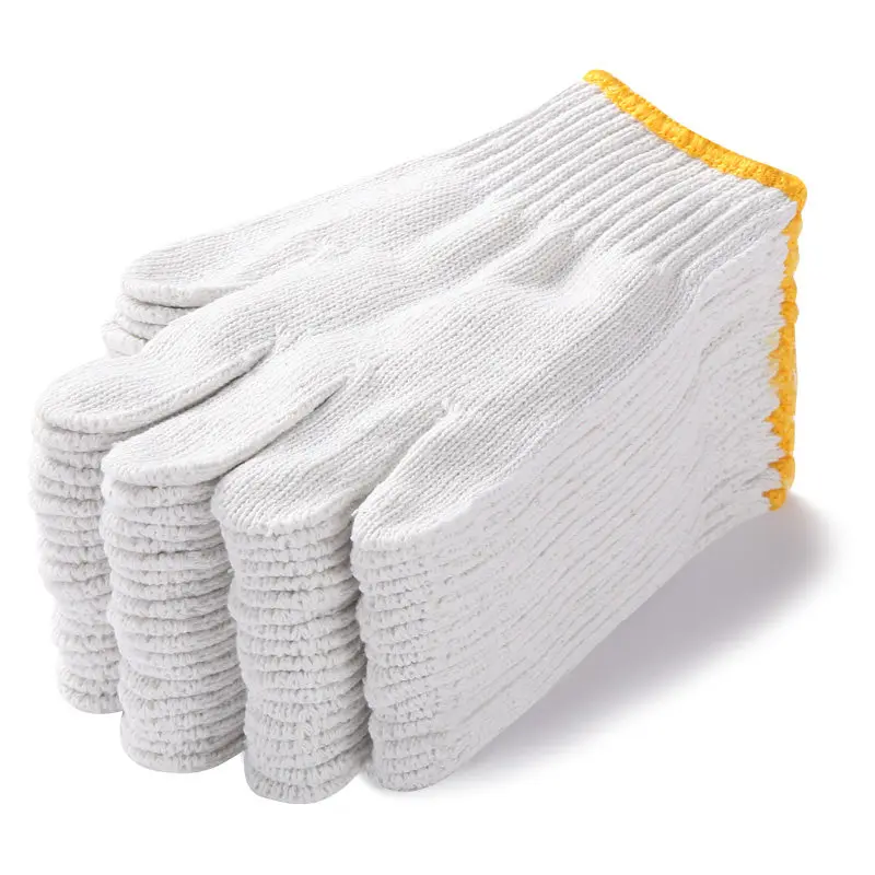 Labor protection line gloves abrasion resistant work non-slip thin white cotton yarn gardening protective gear