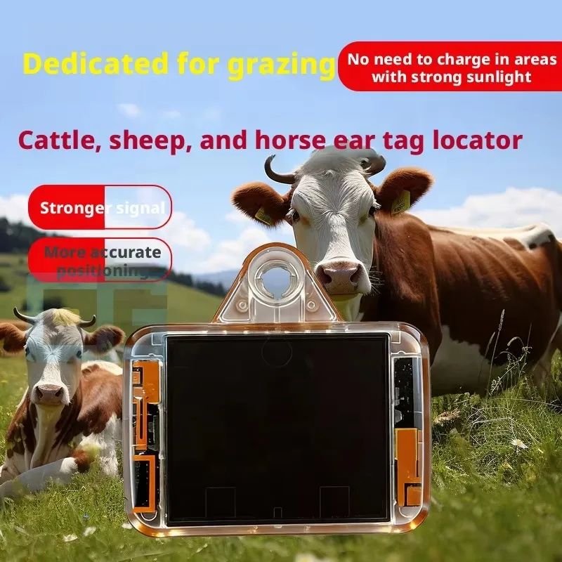 Solar Energy Livestock GPS Ear Tag BeiDou Positioning 5m Accuracy IP67 Waterproof 1K Chip Cattle Sheep Horse Camel Mountain
