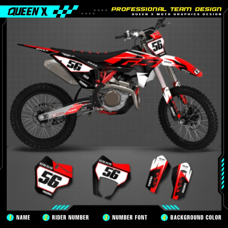 Queen X MOTOR Custom Team Graphics Backgrounds Decals For 3M Stickers Kit For GASGAS GAS GAS 2021 2022 2023 EC MC 039