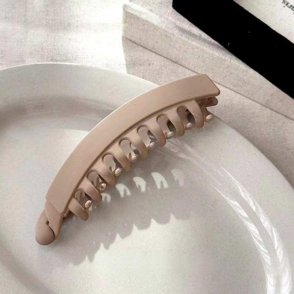 Matte Banana Hair Clip For Thick Hair Women Large Ponytail Styling Accessory Strong Grip Durable Plastic Hair Barrettes