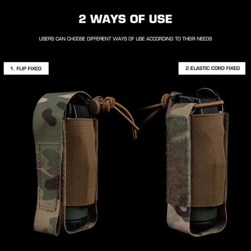 Tactical Shock Grenade Pouch Outdoor Storage Bag Tactical Plate Carrier Molle Equipment Mini Elastic Fixed Pocket Grenade Holder