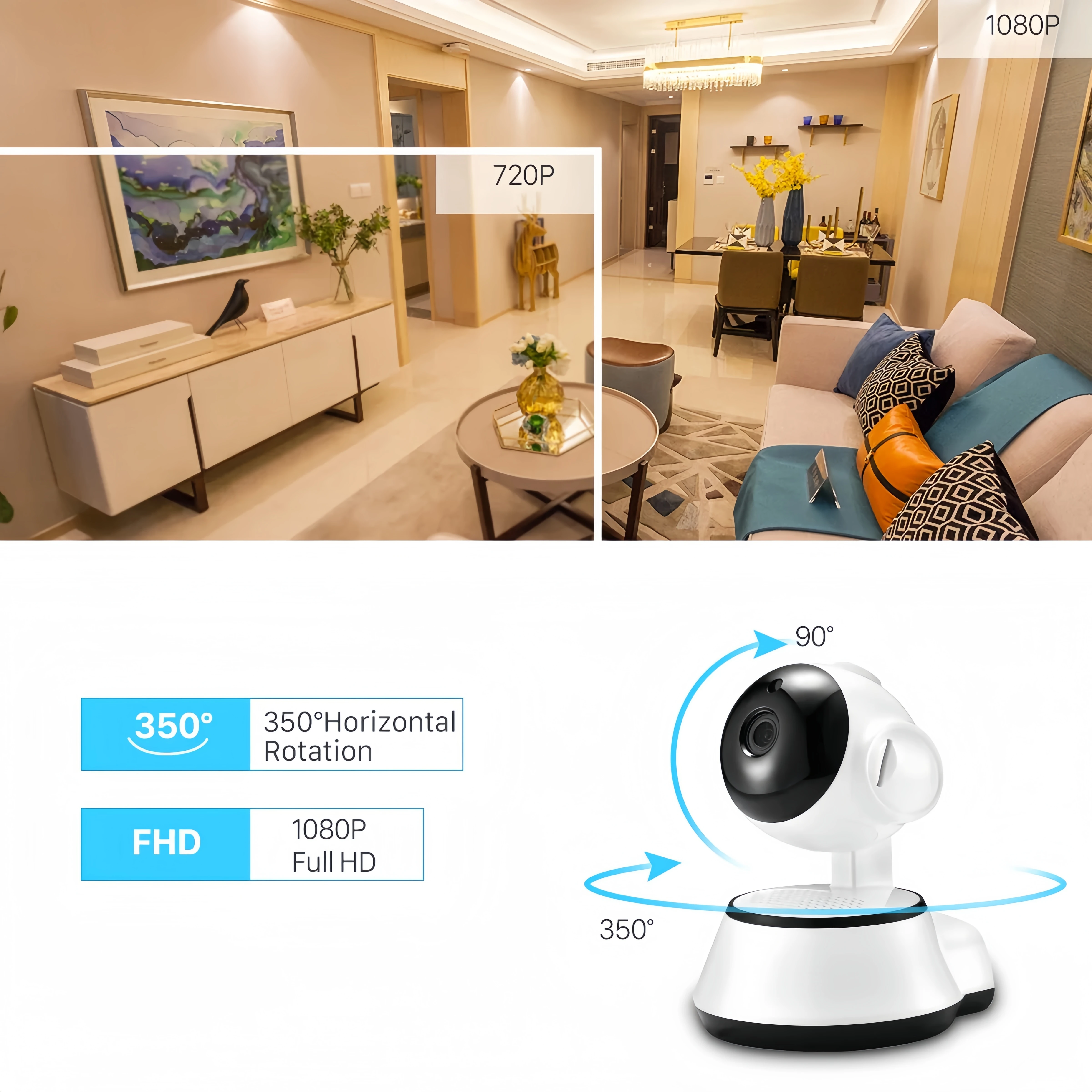 5MP Wifi Surveillance Robot Camera PTZ Security Baby Monitor Two Way Audio Color Night Vision Home IP Cameras AI Smart Tracking image 3