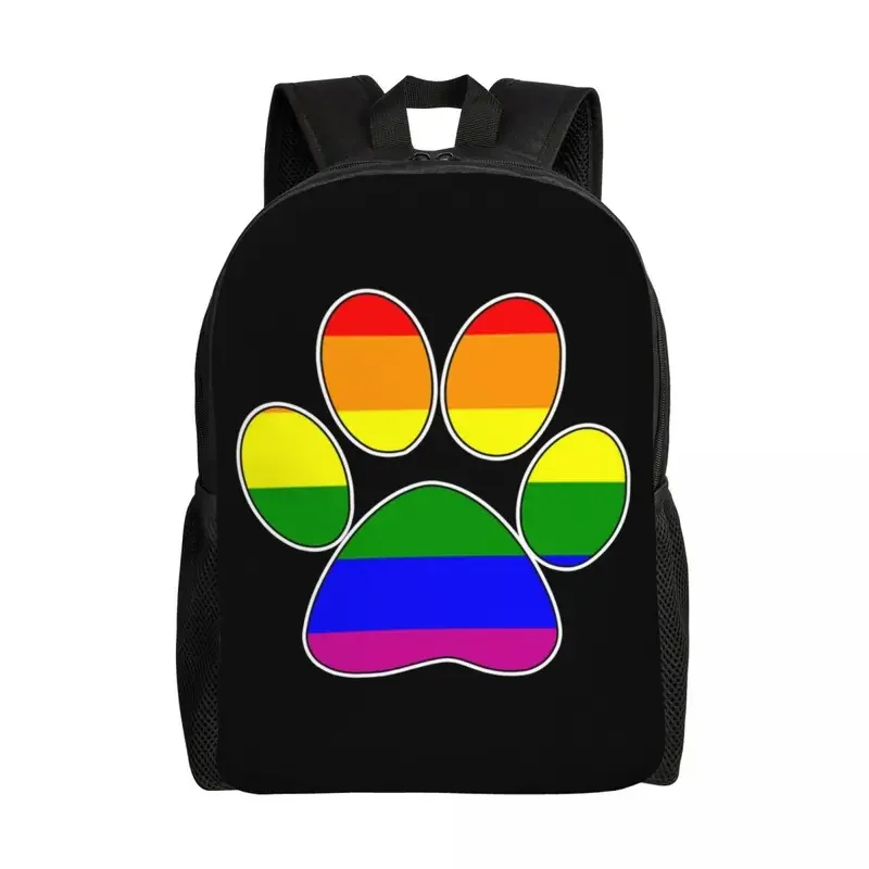 

LGBT Pride Gay Paw Travel Backpack Women Men School Computer Bookbag College Student Daypack Bags