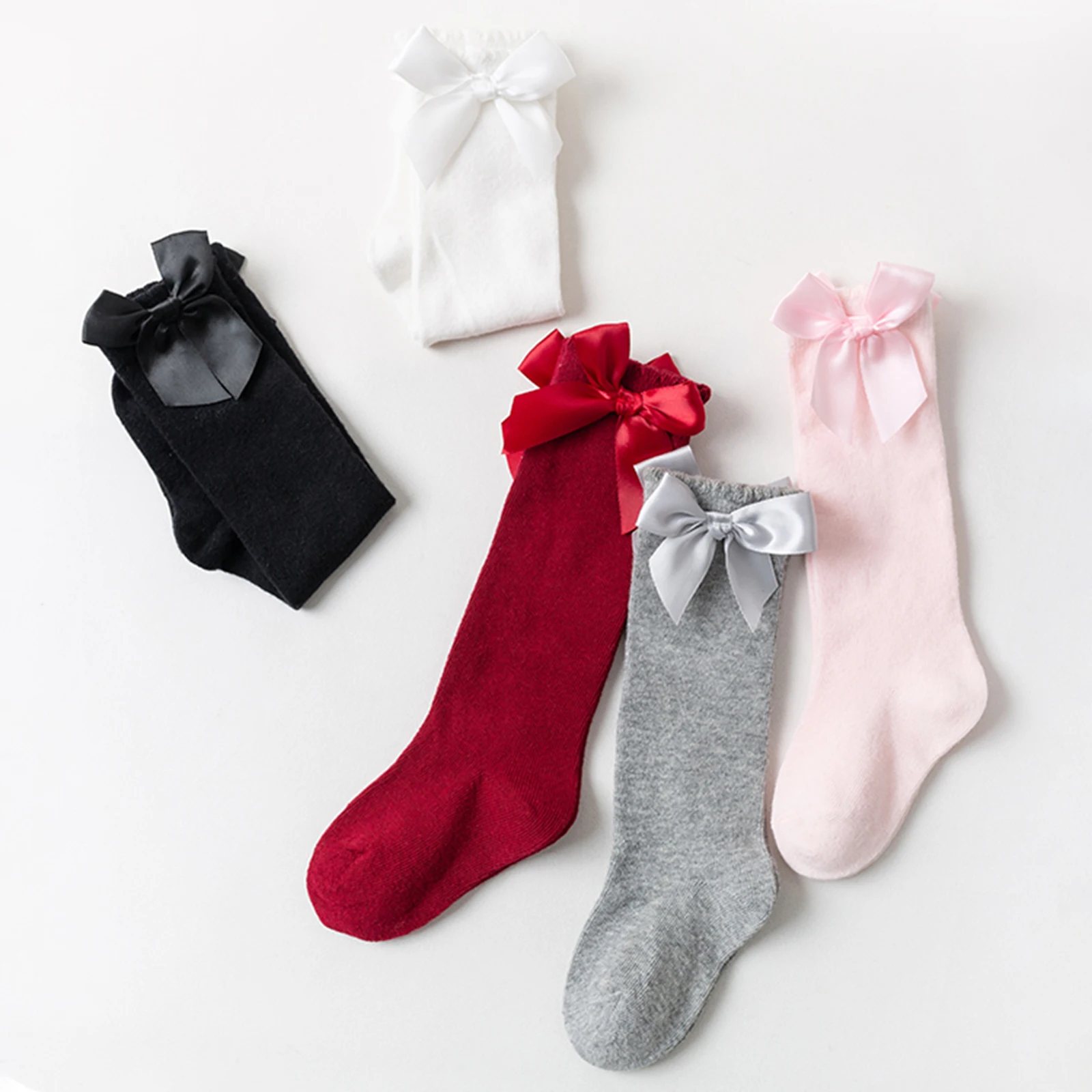 

Гольфы Tregren для маленьких девочек с декором в виде галстука-бабочки, мягкие вязаные чулки на осень-зиму