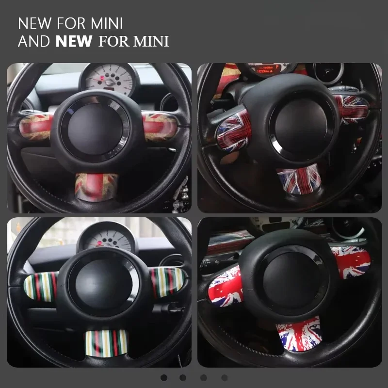 Car Steering Wheel Panel Button Leather Sticker For MINI COOPER R55 R56 R57 R58 R59 R60 R61 Countryman