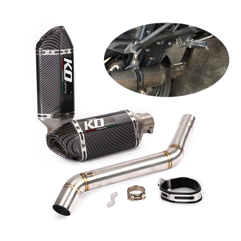 For CFMOTO 400NK 650NK All Year Slip On Motorcycle Exhaust System Middle Connect Link PIpe Muffler Escape With DB Killer