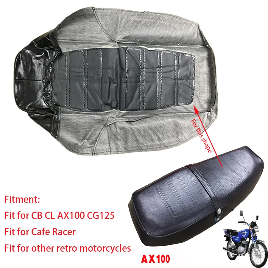 

E0227 Motorcycle AX100 Seat Cover For Suzuki 100cc CL AX 100 Seat Water Proof Black Seat PU Leather