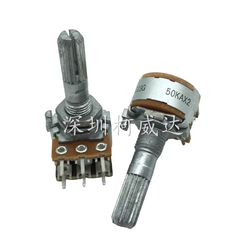 1Pcs，Single-loop potentiometer，RK16 A50K A100K，The shaft length is 25mm，Audio volume regulator potentiometer