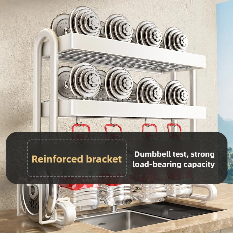 ‌ تجفيف الأطباق المثبت على الحوض شديد التحمل، حامل أواني قابل للتعديل، برج تخزين المطبخ المقاوم للصدأ، منظم أدوات المائدة القابل للطي