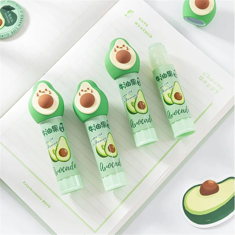 Avocado 9g Jelly Solid Glue High Viscosity Cute Children Handmade Glue Student Slow Stick Jelly Glue Guns Sticks Tapes Adhesives