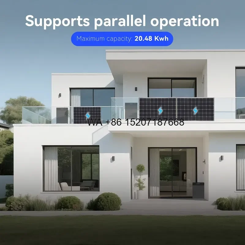 Wmwmnu Plug and Play MPPT Home Balcony Solar Storage System 2.4Kw 2560Wh 5120Wh 50Ah 100Ah for EU Germany Market