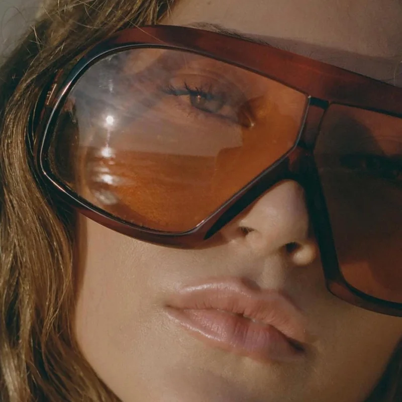 Retro Großen Rahmen Frauen Quadrat Sonnenbrille Marke Schwarz Runde Gradienten Coole Männer Sonnenbrille Ein Stück Designer Pilot Sonnenbrille – Detail 6
