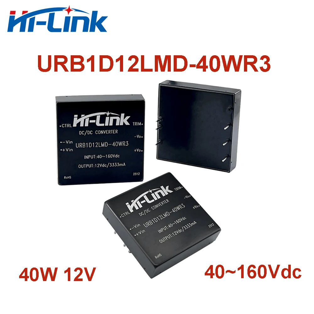 Hi-Link 40W 40 ~ 160Vdc Ke 5V/9V/12V/15V/24V URB1D05LMD-40WR3 URB1D12LMD-40WR3 URB1D24LMD-40WR3 DC-DC Modul Catu Daya