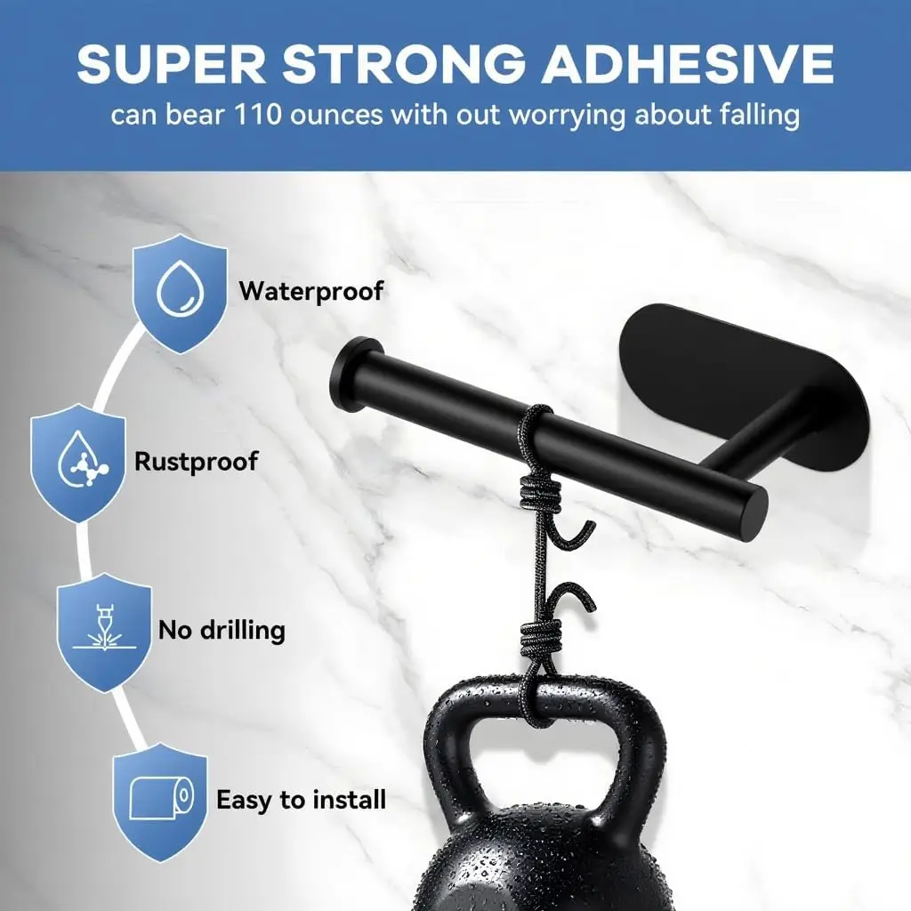 Self adhesive sanitary rack, stainless steel waterproof and rust proof roll paper holder, suitable for bathroom, toilet, RV view 3