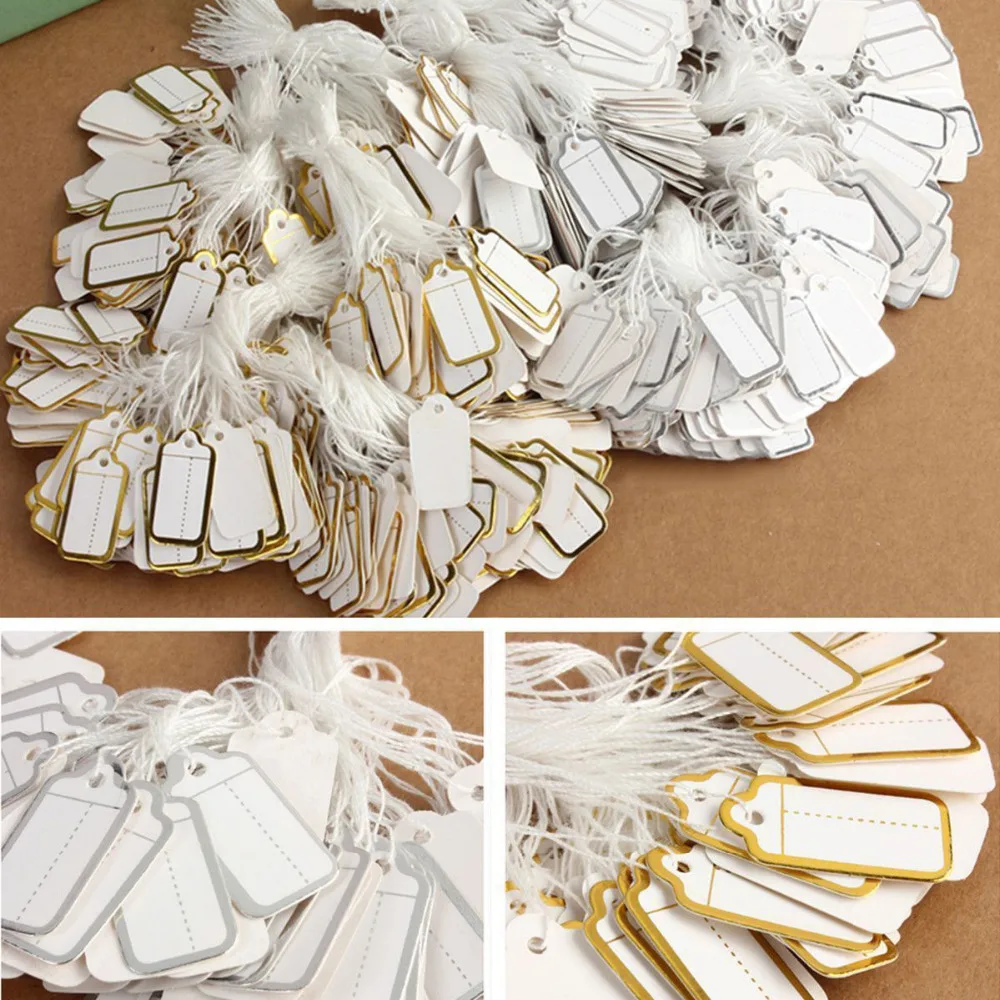 100Pcs/Pack Jewelry Jewelry Price Label Paper Price Tag Price Tag Phnom Penh Silver Edge Price Money Tag Product Display Items