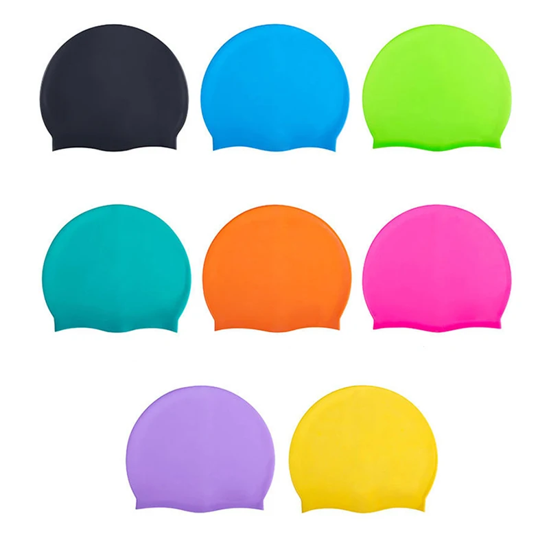 Adults Swimming Caps for Men Women Waterproof High Elastic Silicone Swimming Pool Cap Cover Ears Long Hair Large Swim Hats Latex