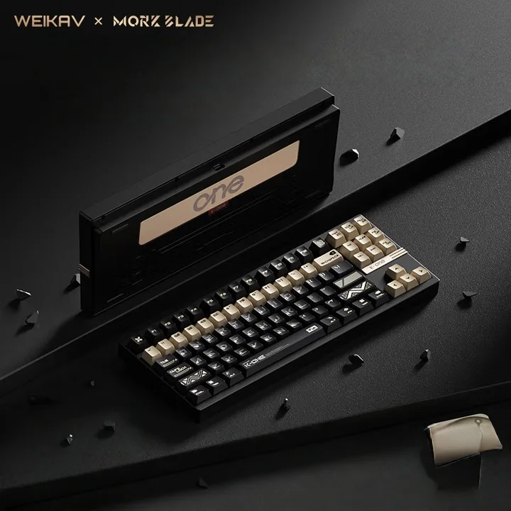 WEIKAV X MORKBLADE K-One80 คีย์บอร์ดสวิทช์แม่เหล็ก 0.005RT 8000HZ 87-Key รูปแบบ RGB Web Valorant Esports CNC