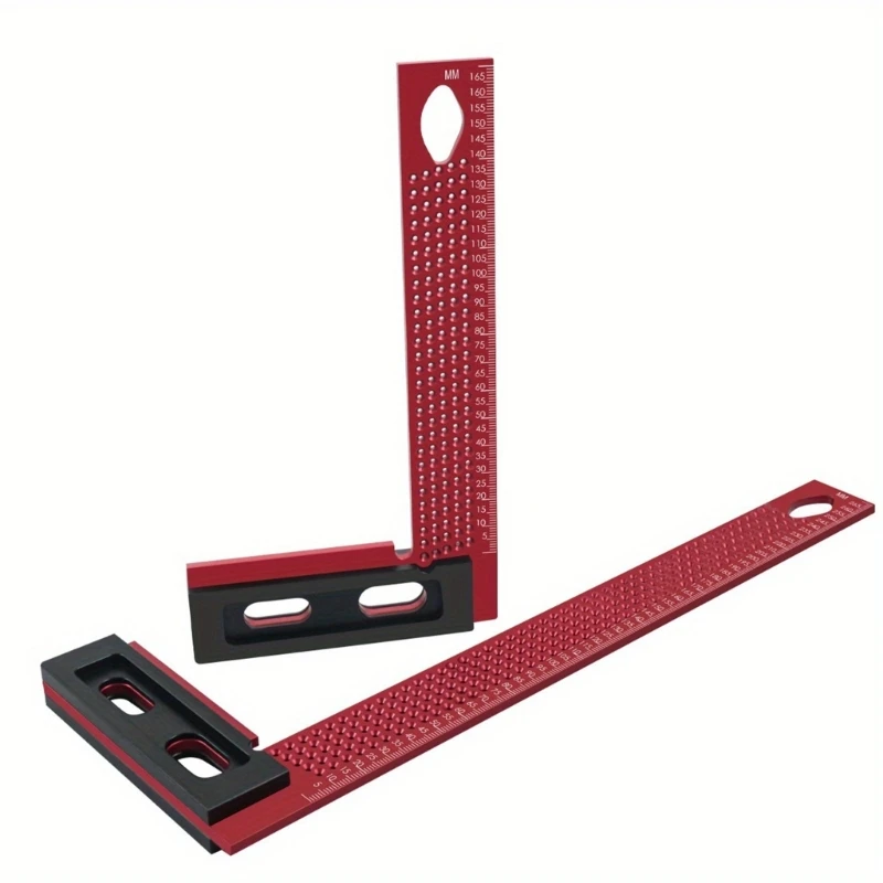 Aluminum Framing Mitre Square L Type Hole Ruler for Engineers Measuring Marking Scribing Square Line Tool