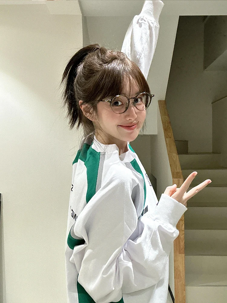 

Ретро американский футбольный трикотаж с буквенным принтом Blo Long Sve, женская футболка весна-осень, свободный ленивый спортивный топ, повседневный Sle