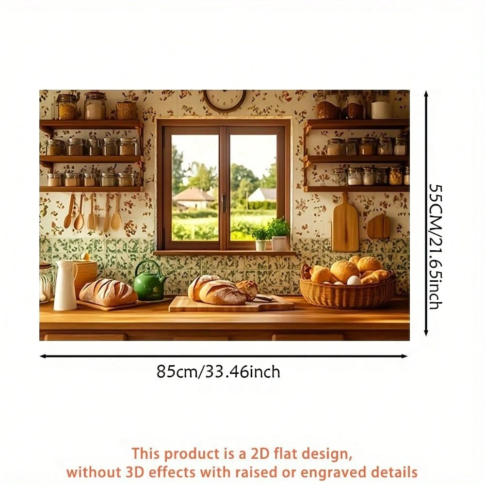 Country Style 2D Flat PVC Wall Sticker Self Adhesive Decal Vintage Decor Waterproof Art Mural for Kitchen, Tea Room, Farmhouse