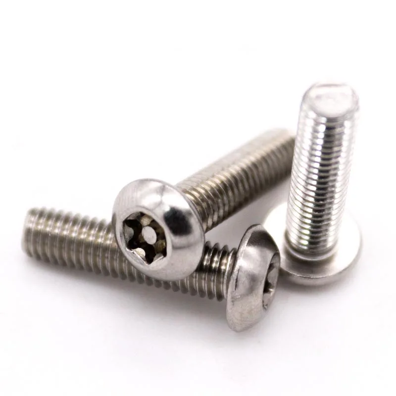 M3 M4 M5 M6 M8 M10 M12 304 Stainless Steel Six Lobe Torx Button Round Head with Pin Anti-theft Tamper Proof Security Bolt Screw