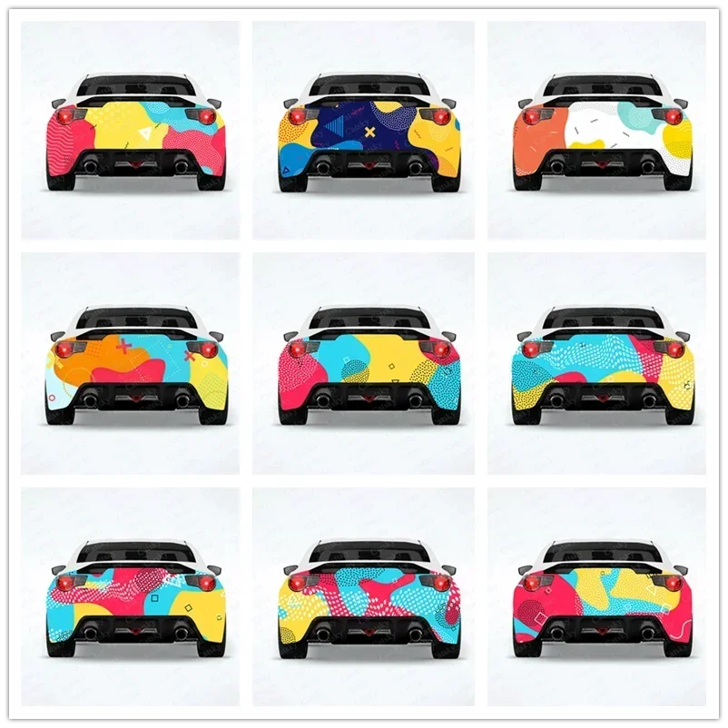 

80s-90s Style Color Splash Car Rear Wrap Car Stickers Car Decal Creative Sticker Cars Body Appearance Modification Stickers