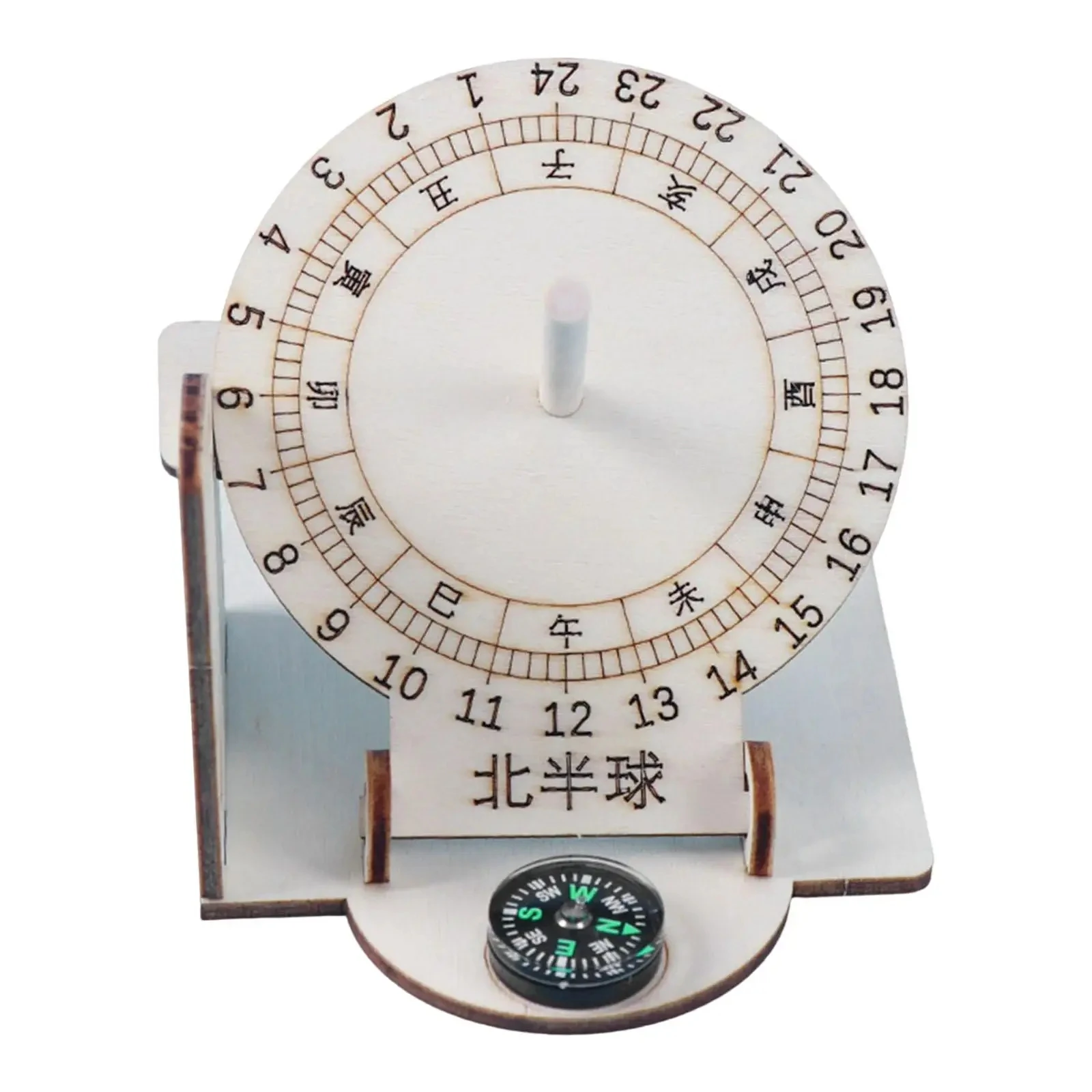 DIY Equatorial Sundial นาฬิกาอาคารไม้ Scientific DIY Teaching Aid ของเล่นเพื่อการศึกษาสําหรับเด็กอุปกรณ์เสริม