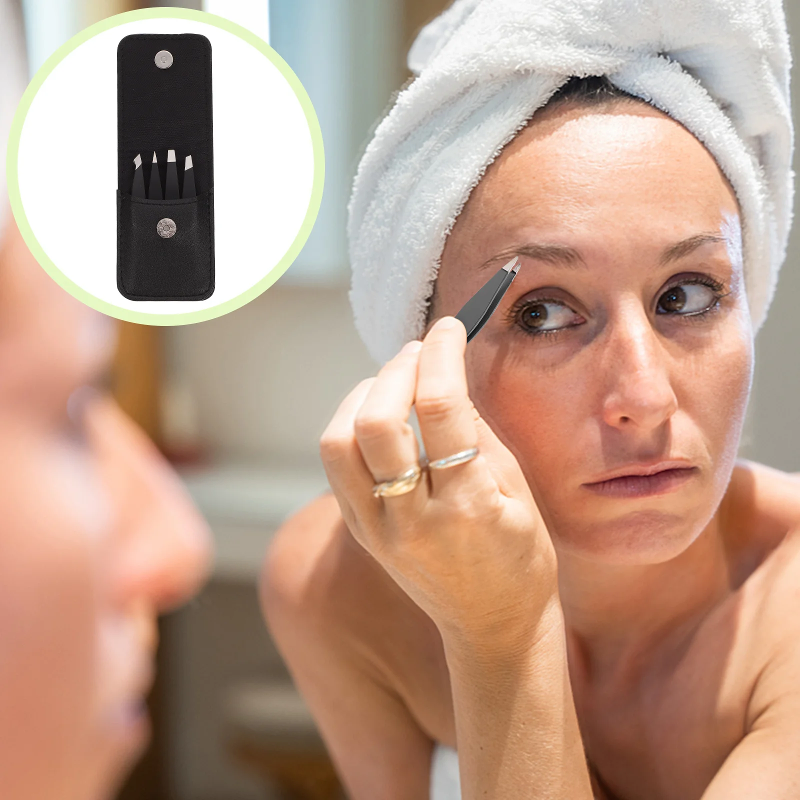 

4Pcs Stainless Steel Eyebrow Clamp Small Lightweight Brow Clips Closed Clamp for Eyebrow Trimming False Eyelashes Double Eyelid