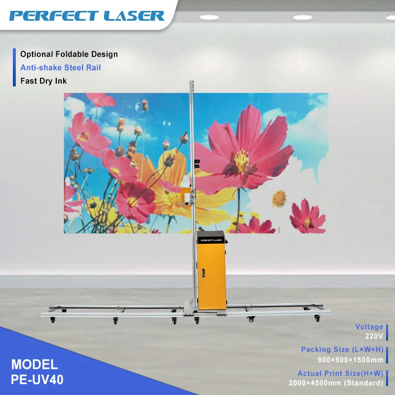 Perfect Laser-Automatic Vertical glass wood metal Wall Painting Robot Mural Art 3D UV Wall Inkjet Printer printing machine price