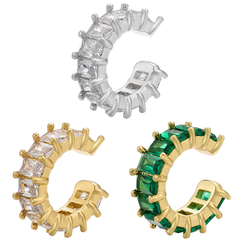 C-förmige Clips, goldfarben, Ohrringe mit kubischen Zirkonia-Kristallen, kein Piercing erforderlich, Damenschmuck, Clip-Ohrringe im Feen-Stil: VE559 – Detail 1