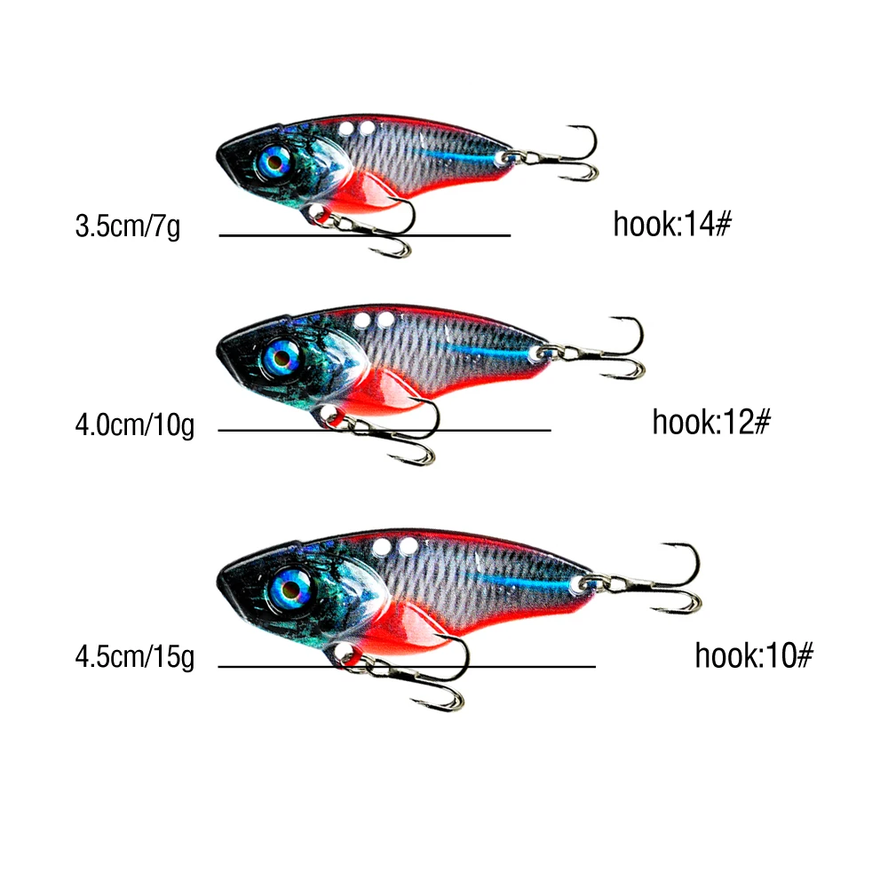 1Pc Metal Sinking Jig 7g/10g/15g Spinner Spoon VIB 3D Printing Casting Lure Artificial Hard Bait For Bass Trout view 6