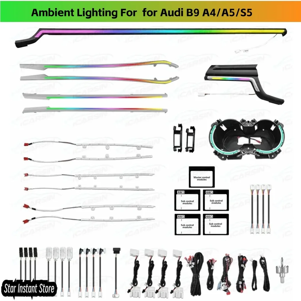 

Upgrade Ambient Lighting for Audi B9 A4/A5/S5 Interior LED Light Center Console Trim