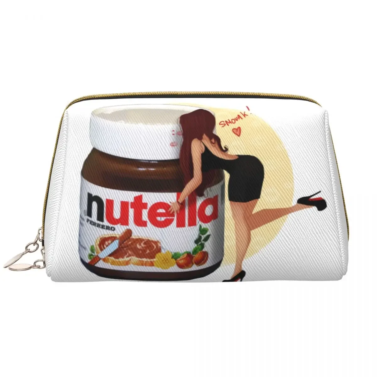 Custom Italy Nutellas Jar Toiletry Bag Women Cosmetic Makeup Organizer Lady Beauty Storage Dopp Kit Case