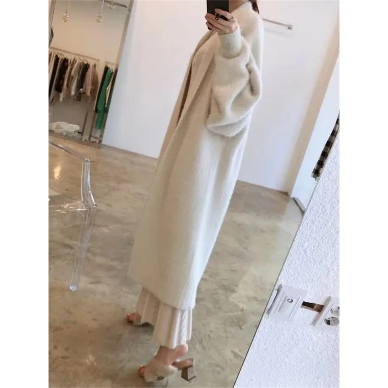 Winter Women Sweater Knitted Cardigan Oversize  Woman Cashmere  Pullover Tops Long Sleeve Maxi Vintage Y2k Thick N134