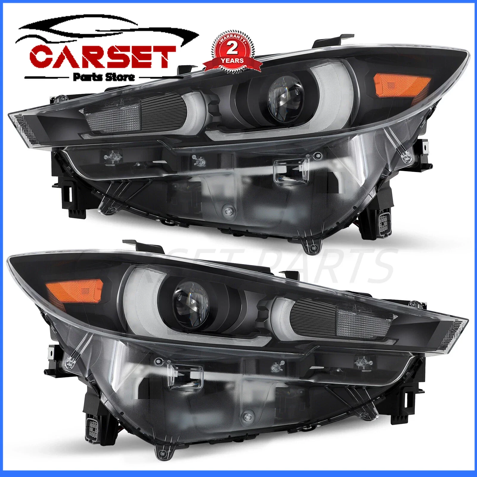 

Pair Car Front Lamp LED Headlight Assembly for 2022 2023 2024 Mazda CX-5 FULL LED W/AFS & DRL Light and Right Side Headlight