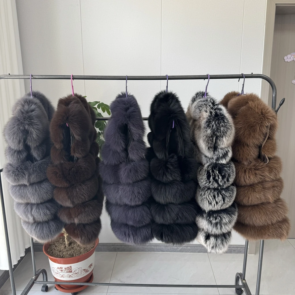 2026 NEW style Fox Fur Coat Real Winter New Outwears Women's Fashion Luxury Jacket High Quality Clothing Natural And Stand Colla