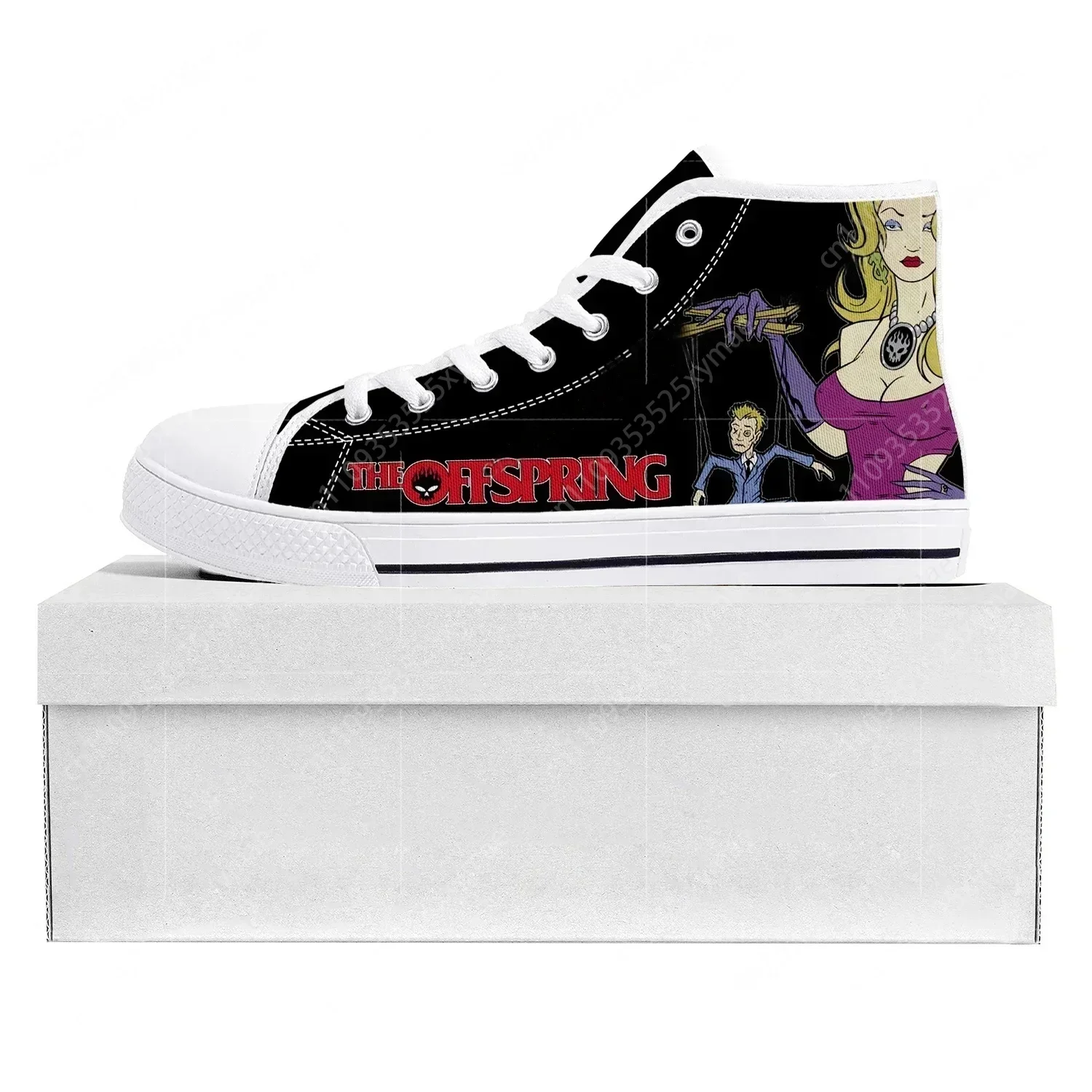 The Offspring Rock Band High Top High Quality Sneakers Mens Womens Teenager Canvas Sneaker Casual Couple Shoes Custom Shoe White