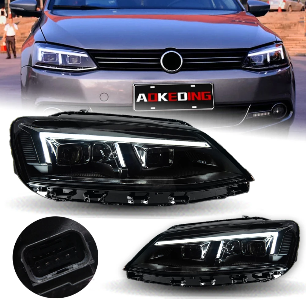 Car Styling Headlights for VW Jetta mk6 Headlight 2011-2018 R8 LED Head Lamp DRL Signal Projector Lens Automotive Accessories