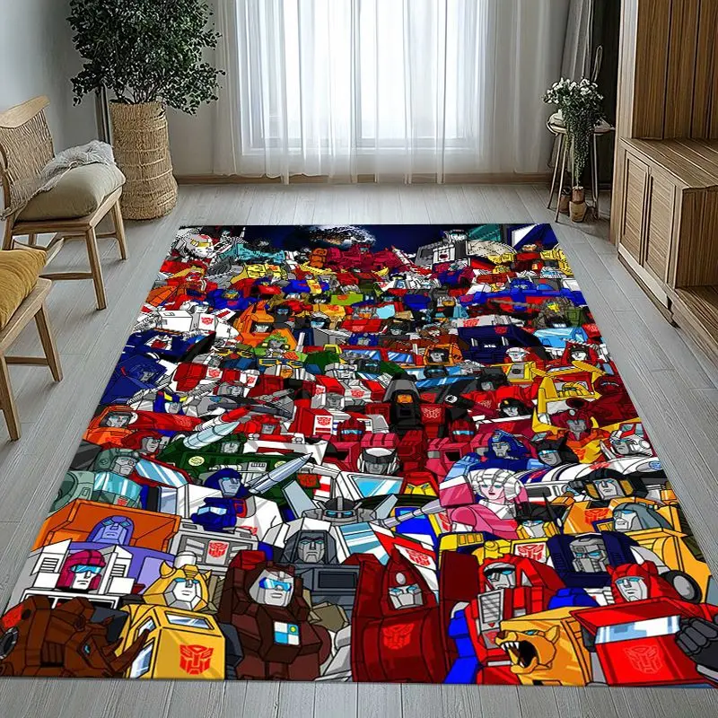 Retro Autobots Transformers Optimus Prime Area Rug,Soft Non-Slip Carpet Mat for Living Room Bedroom,Sofa Floor Rug,Home Decor