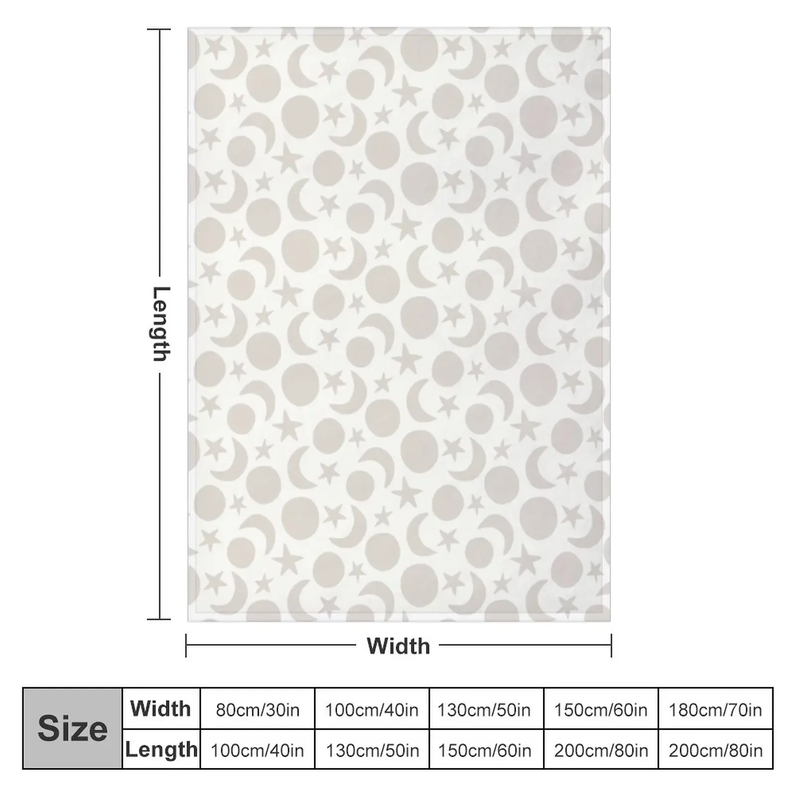 Scandi style moon and stars cream and beige Throw Blanket Bed covers Luxury Throw Cute Blankets