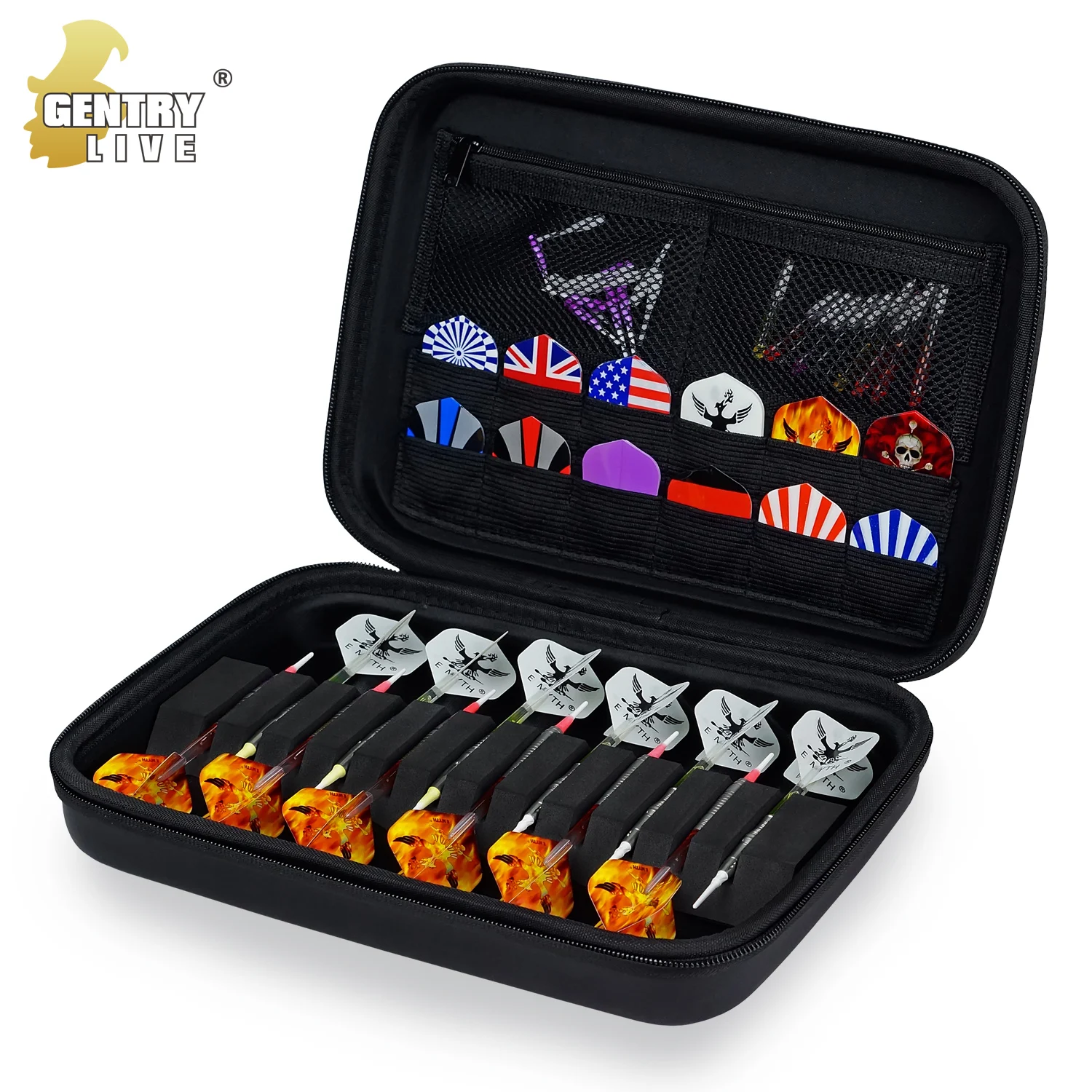 

GENTRY LIVE Large Capacity Dart Bag Portable Storage Large Box Professional Tournament Flying Marker Pin Set Darts Accessories