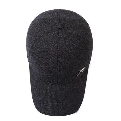 Winter fashionable dome letter Korean version gray big eaves split warm Japanese winter baseball cap