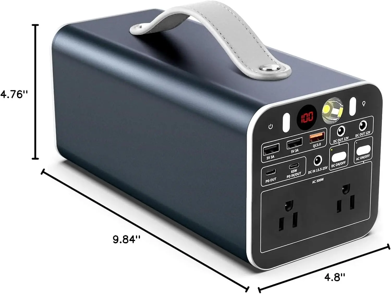 

300W Portable Power Station,299.7Wh Power Bank with AC Outlet,Dual Way65W PD/USB-C Port,Laptop Charger Battery Pack Power Supply