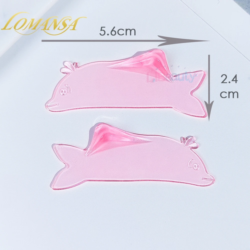 Lomansa Korea Dolphin Shape Reusable Silicone Eyelash Perm Lashes Rod Shield Lash Softening Pads Eyelash Curler Makeup Tool