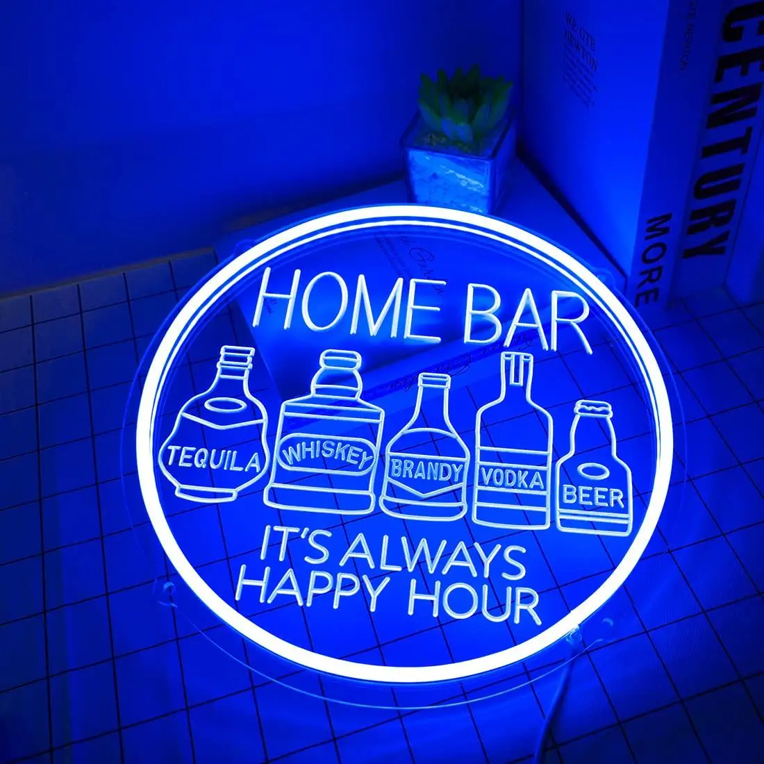 Home Bar Neon Sign USB Dimmable LED Light for Pub Man Cave Kitchen Dining Room Beer Wine Themed Wall Art Decor Special Gifts