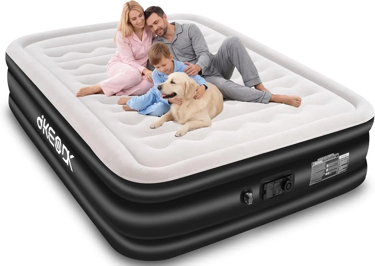 

Надувной матрас Queen с встроенным насосом, комфортный, с водонепроницаемой флокированной поверхностью, для временного семейного проживания и