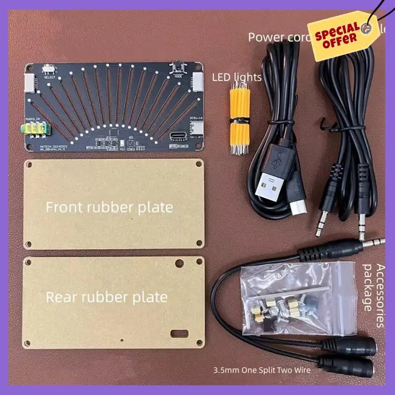 

-A96Z DIY Ретро-индикатор уровня Светодиодный музыкальный спектр Светодиодный индикатор уровня звука Подбор ритм-свет с голосовым управлением